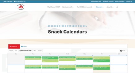 Combined Snack Calendar