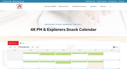 4K PM & Explorers Snack Calendar